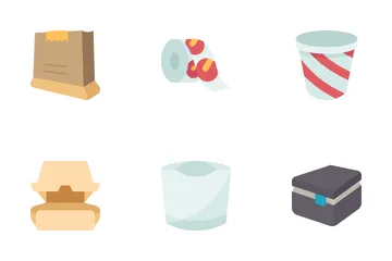 Food Takeout Supplies Icon Pack