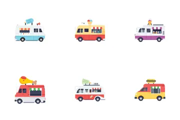 Food Vans Illustrations  Icon Pack