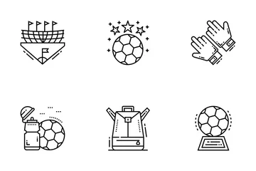 Football Soccer Line Icons Pack Icon Pack