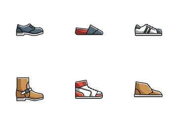 Footwears Lineal Color Icon Pack