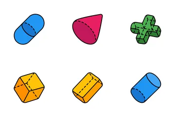 Forma geométrica 3D Paquete de Iconos