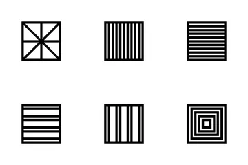 Formas geométricas cuadradas abstractas Paquete de Iconos