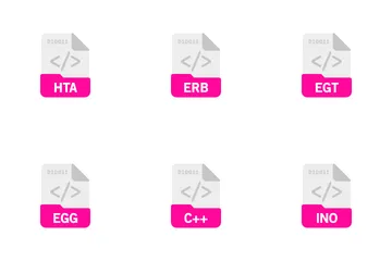 Linguagem de programação e formato de arquivo de scripts Pacote de Ícones