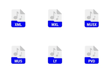 Formato de arquivo de som e música Pacote de Ícones