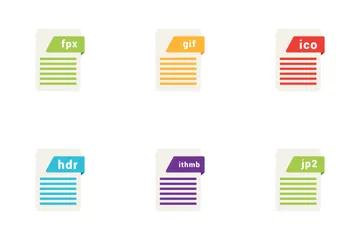 Formatos de archivos de imágenes rasterizadas Icon Pack