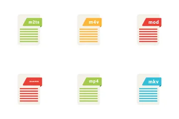 Formatos de arquivo de vídeo Pacote de Ícones