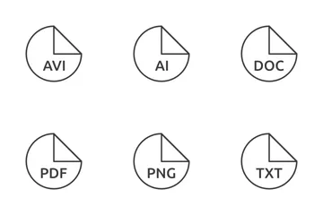 Formatos de arquivo - Linhas Pacote de Ícones