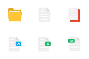 Formatos de arquivo, pasta de arquivos e setas Pacote de Ícones