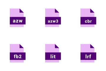 Formats de fichiers de livres électroniques Pack d'Icônes