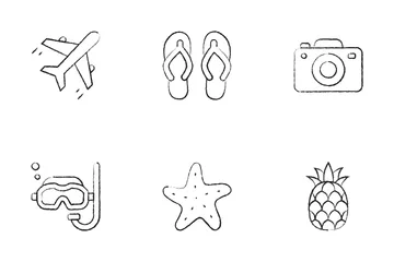 Vacances - Forme Doodle Pack d'Icônes