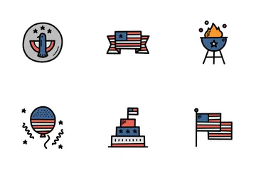 Fourth Of July Doodles Icon Pack