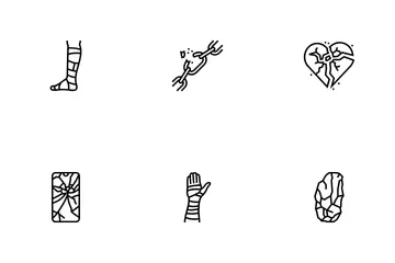 Fracture Bone Break Injury Icon Pack