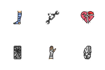 Fracture Bone Break Injury Icon Pack