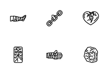 Fracture Break Bone Icon Pack