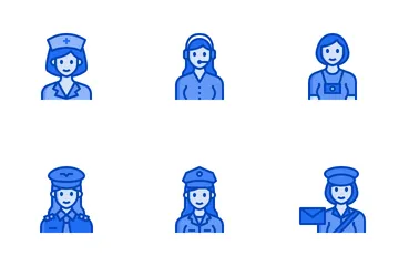 Frauen-Avatar Symbolpack