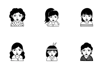 Frauen-Avatar Symbolpack