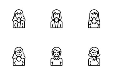 Frauen-Avatar Symbolpack