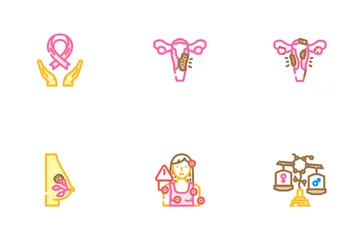 Frauenkrankheiten Endometriose PCOS Symbolpack
