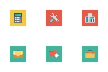 Free Business And Office Flat Square Icons Icon Pack