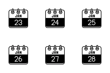 Free Calendario de enero Paquete de Iconos