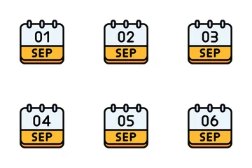 Free Calendrier de septembre Pack d'Icônes