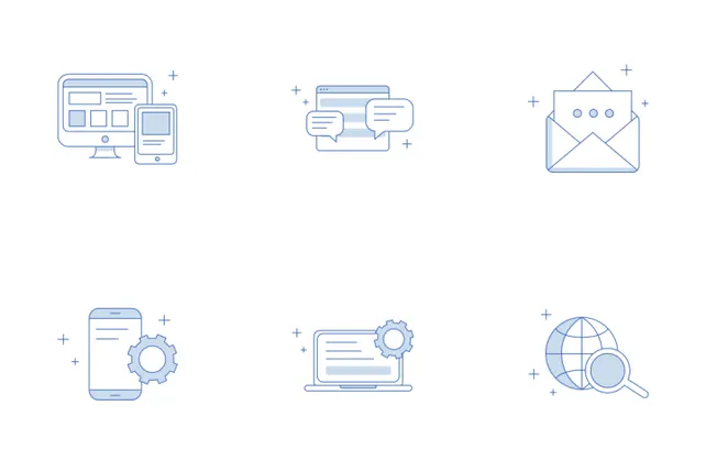 Free Communication And Connectivity Icon Pack - 12 Colored Outline ...