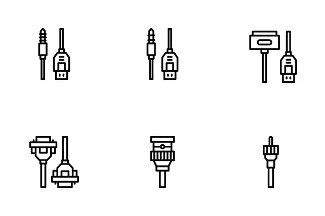 Free Connectors Icon Pack - 50 Line Appliances Icons | SVG, PNG, ICO ...