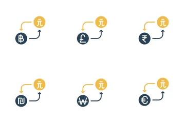 Free Conversión de moneda - Dólar taiwanés Paquete de Iconos