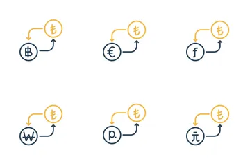 Free Conversión de moneda - Lira Paquete de Iconos