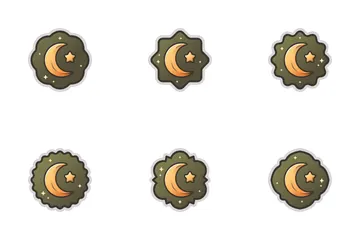 Free Crescent Moon And Star Stickers Icon Pack
