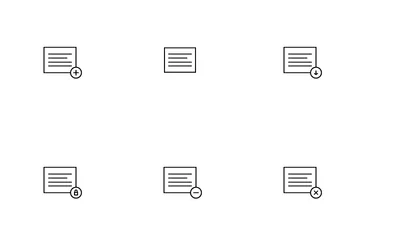 Free Documento e suas ações Pacote de Ícones