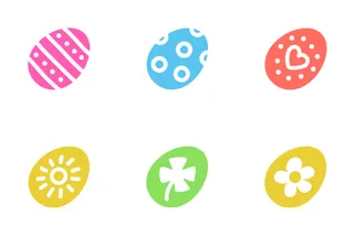 Trendy Easter Eggs Collection in pastel colors SVG PNG EPS