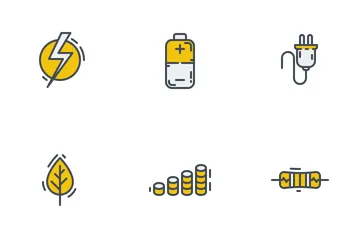 Free Electricity Colored Outline Icon Pack