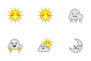 Free Emoticon meteorológico Pacote de Ícones