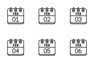 Free February Calendar Icon Pack