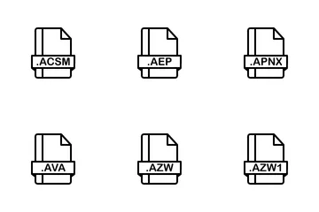 Free Formato de archivo de libros electrónicos Paquete de Iconos