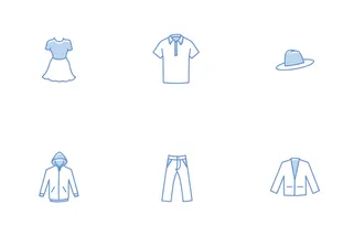 Free Clothing Line Stroke Color Icons