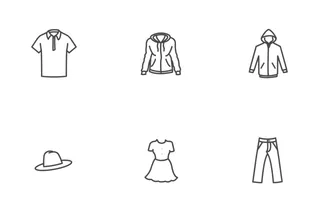 Free Clothing Line Stroke Icons