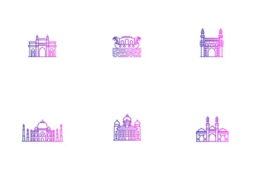 Free Locais Patrimoniais - Cidades Indianas Pacote de Ícones