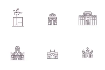 Free Lugares patrimoniales - Ciudades indias Paquete de Iconos