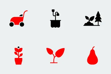 Free Natura ed ecologia Rosso Nero Icon Pack