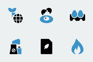 Free Nature & Ecology Blue Black Icon Pack