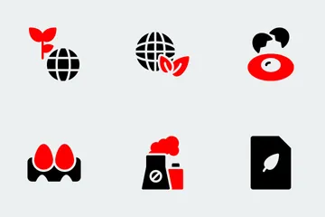 Free Nature & Ecology Red Black Icon Pack