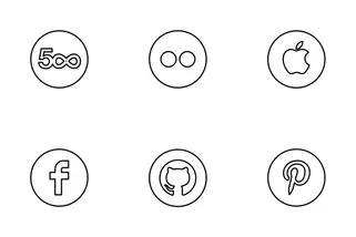 Neon Line Social Circles Black