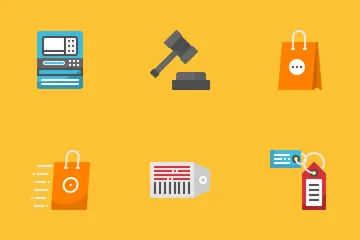 Free Online Shopping Flat  Icon Pack
