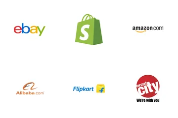 Free Logos von Online-Shopping-Marken Symbolpack