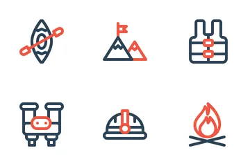 Free Pequeño camping y aventura Paquete de Iconos