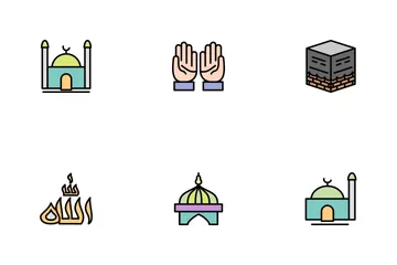 Free Ramadan Islamic Line Filled Icon Pack