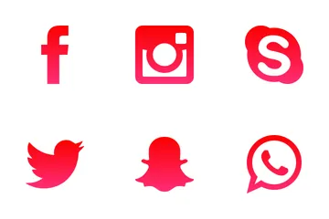 Free Redes Sociales Rojas Paquete de Iconos