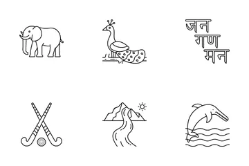 Free Símbolos nacionales de la INDIA Paquete de Iconos